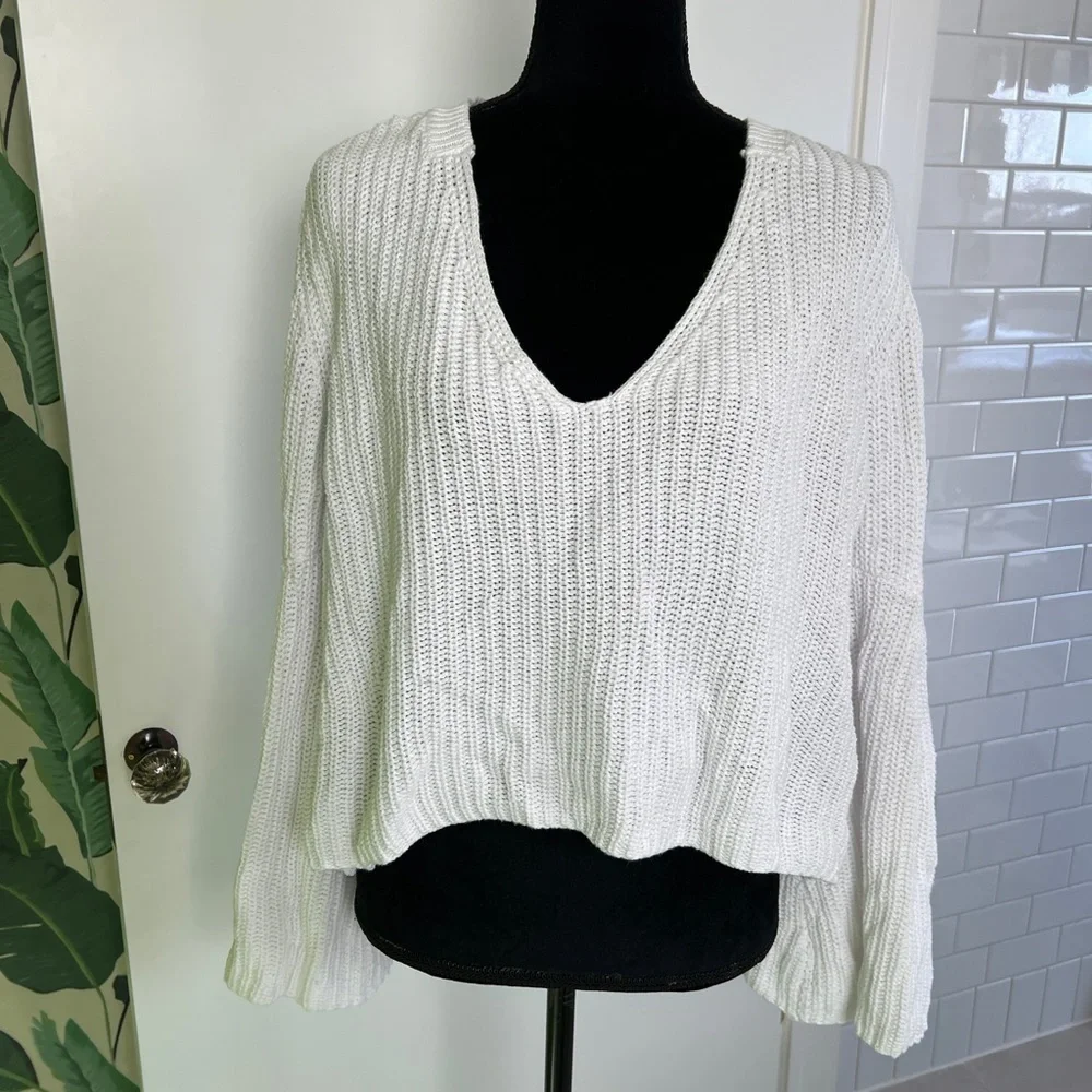 Free People Sweaters Free People Damsel Bell Flare Sleeve Knit Sweater M - Picture 8 of 13